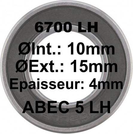 SGM Roulement 6700 LH 10x15x4 - ABEC 5