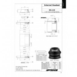 FSA Semi Integrated NO.11 Headset | ZS44/28.6 | ZS44/30 |