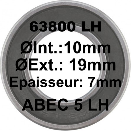 SGM Roulement 63800 LH 10x19x7 - ABEC 5