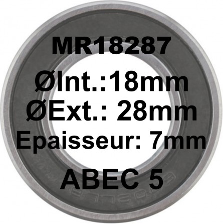 SGM Roulement MR18287 LLB 18x28x7 - ABEC 5