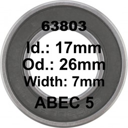 SGM Roulement 63803 LH 17x26x7 - ABEC 5