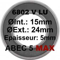 A5 MAX Bearing | 6802 MAX LLU 15x24x5mm (V TYPE)