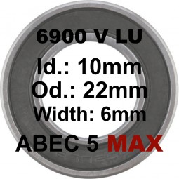 Roulement 6900 MAX LLU 10x22x6mm (V TYPE) - ABEC 5