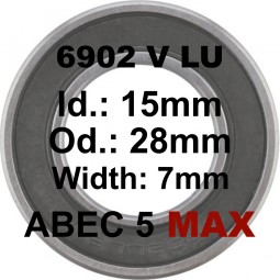 A5 MAX Bearing | 6902 MAX LLU 15x28x7mm (V TYPE)