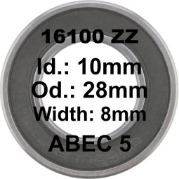 A5 Bearing | 16100ZZ LLB 10x28x8