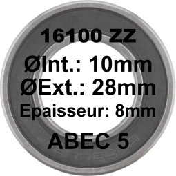 A5 Bearing | 16100ZZ LLB 10x28x8