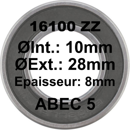 A5 Bearing | 16100ZZ LLB 10x28x8