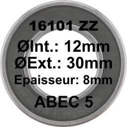 A5 Bearing | 16101ZZ LLB 12x30x8