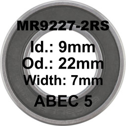 Roulement MR9227-2RS LH 9x22x7 Mavic Hub - ABEC 5