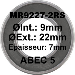 A5 Bearing | MR9227-2RS LH 9x22x7 Mavic Hub
