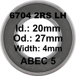 SGM Roulement 6704 2RS LH 20x27x4 - ABEC 5