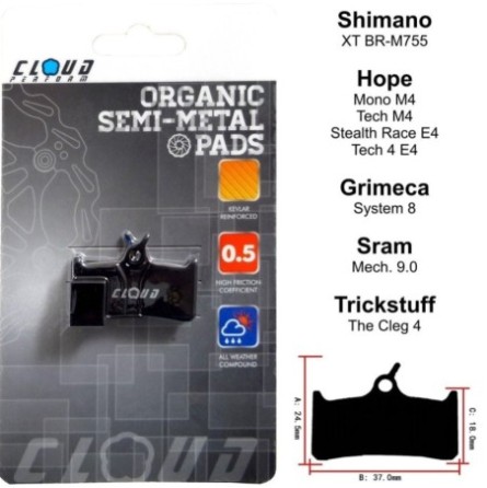 CLOUD Disc brake pads BP-09 Semi metal