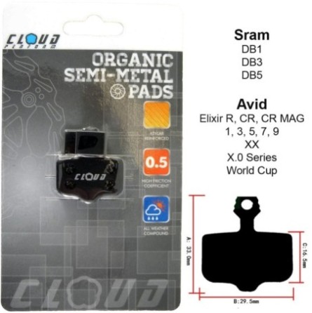 CLOUD Disc brake pads BP-44 Semi metal