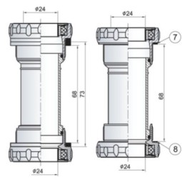 CLOUD BSA Threaded Bottom Bracket 24mm (Shimano)