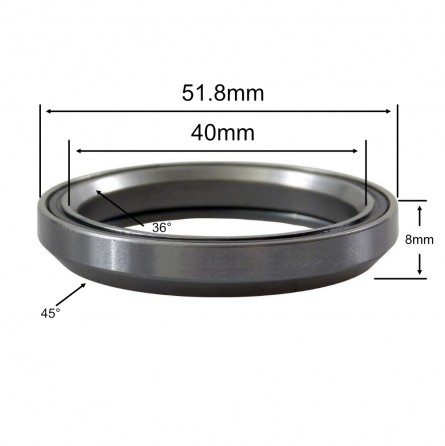 ELVEDES Roulement MR127 40 × 51.8 × 8 (36°×45°)