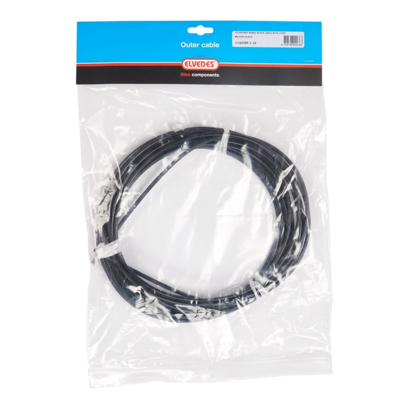 ELVEDES 10m Brake Cable Housing with Liner Ø4,9mm - Black