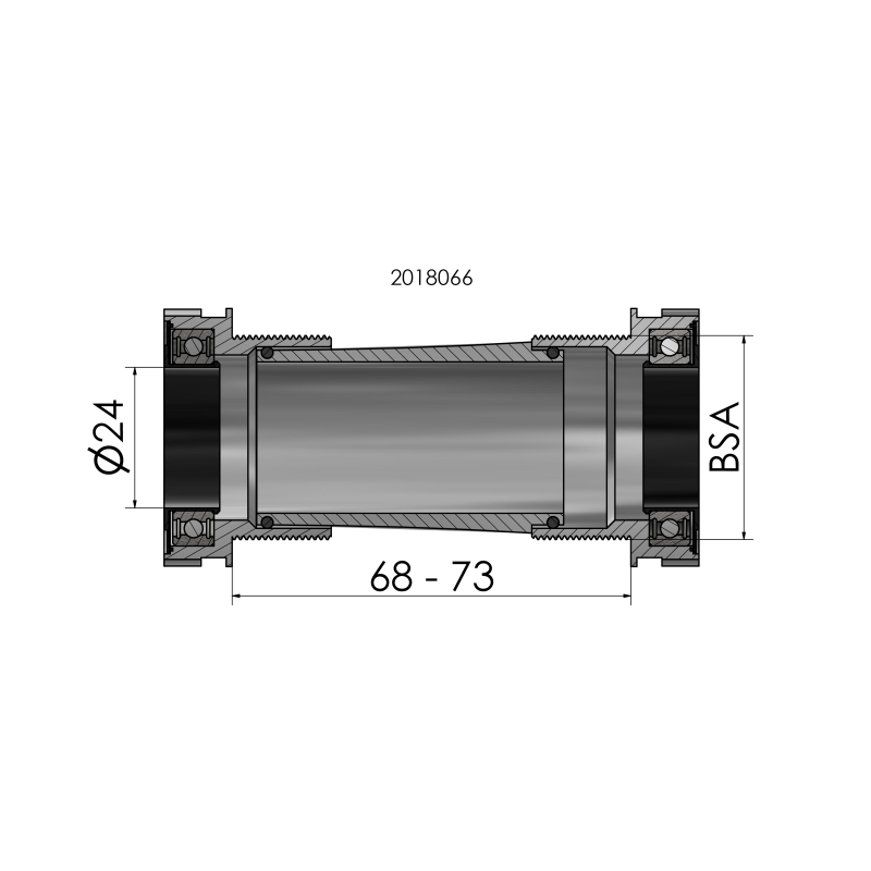 Elvedes BSA Road Bottom Bracket 24 mm (Shimano) Parti per bici. Unisex