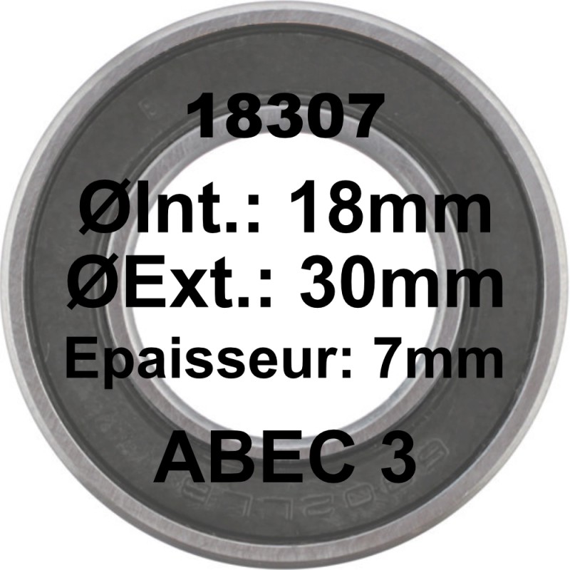 ELVEDES Roulement 18307 18x30x7 - ABEC 3