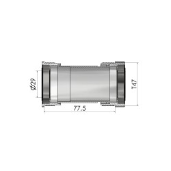ELVEDES Boitier de Pédalier T47A (Cervélo) 77.5mm - 29mm (Sram Dub)
