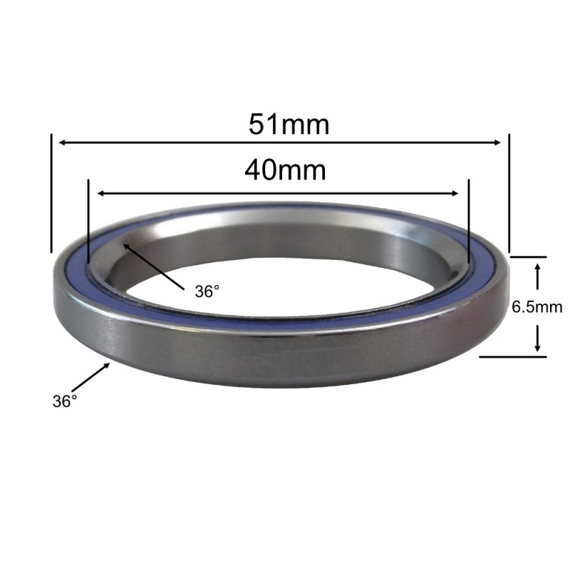 SGM MR006 Roulement 40 x 51 x 6.5 (36°x36°)