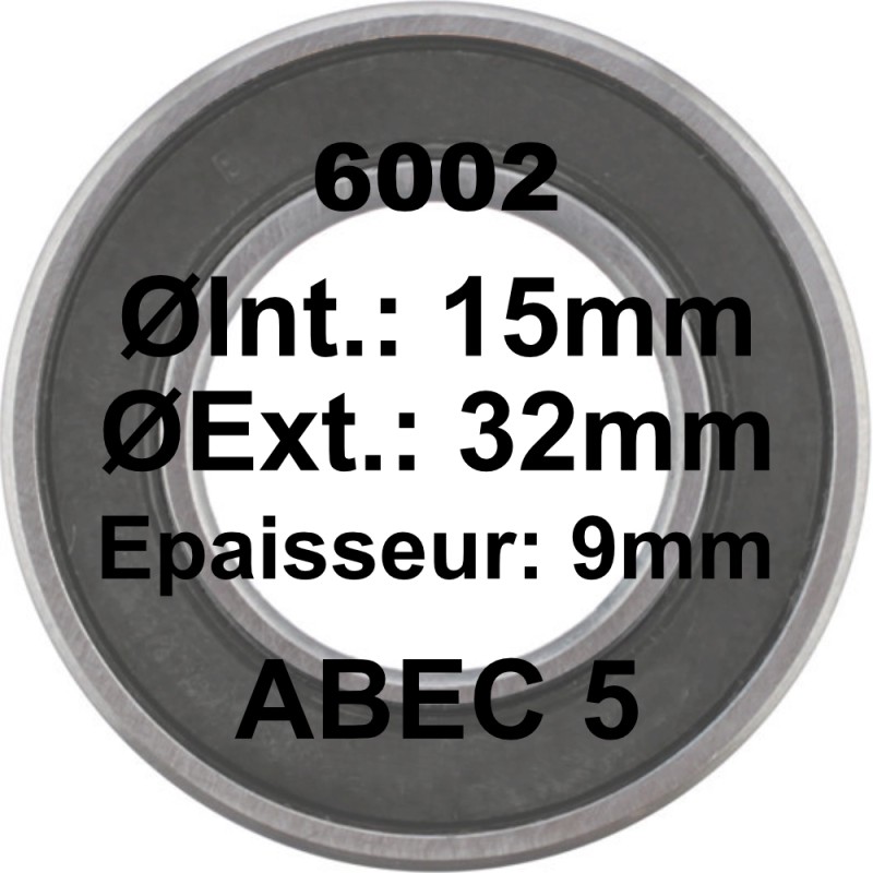 SGM Roulement 6002 LH 15x32x9 - ABEC 5