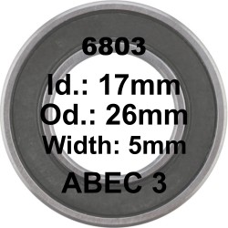 KML A3 Bearing | 6803 17x26x5
