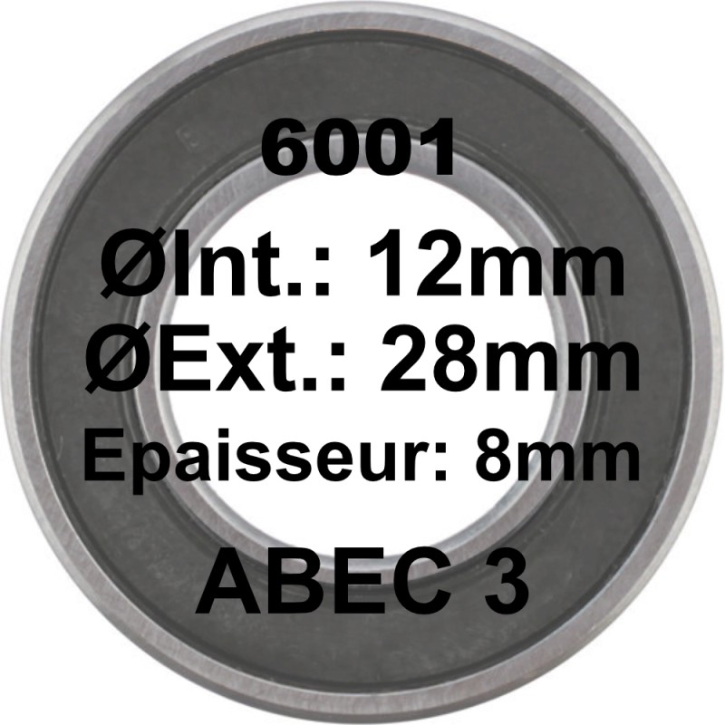 KML Roulement 6001 12x28x8 - ABEC 3