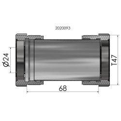ELVEDES Boitier de Pédalier T47 68mm - 24mm (Shimano)