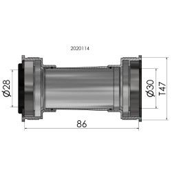 ELVEDES Bottom Bracket T47 86-92mm - 28-30mm (Praxis)
