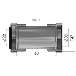 ELVEDES Boitier de Pédalier T47 68mm - 28-30mm (Praxis)