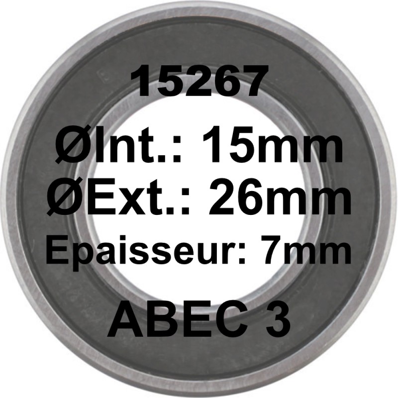 ELVEDES Roulement 15267 15x26x7 - ABEC 3