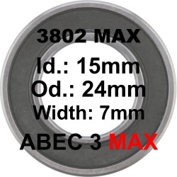 ELVEDES Roulement 3802 MAX 15x24x7