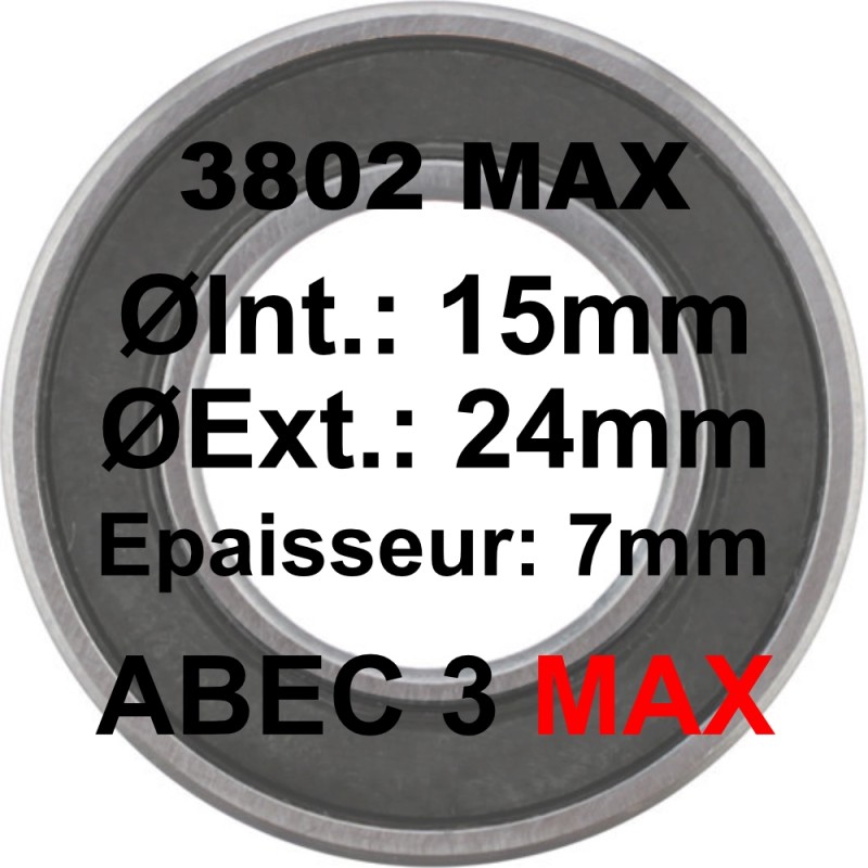 ELVEDES Roulement 3802 MAX 15x24x7