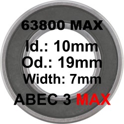 ELVEDES Roulement 63800 MAX 10x19x7