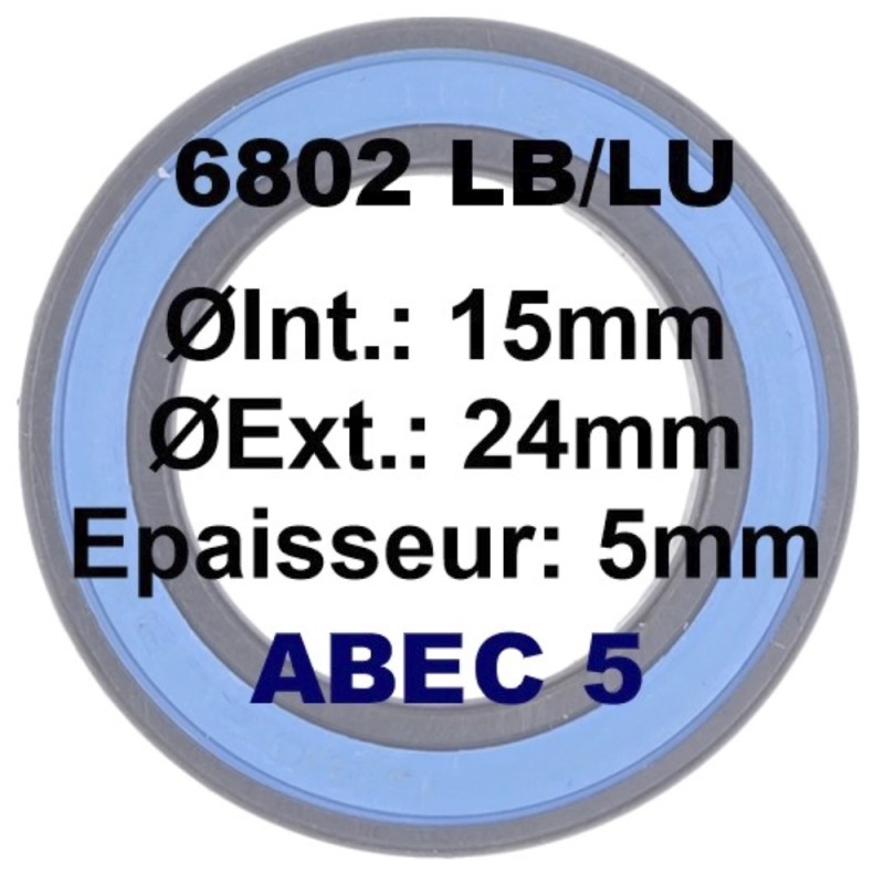 SGM A5 Black Coating Bearing | 6802 15x24x5