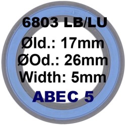 SGM A5 Black Coating Bearing | 6803 17x26x5 (61803)