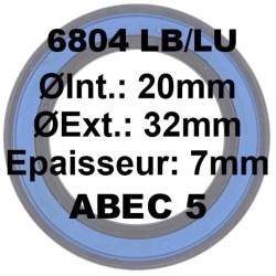 SGM Roulement 6804 20x32x7 - ABEC 5 Black Coating