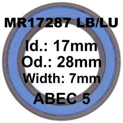 SGM Roulement MR17287 LLB 17x28x7 (63803 D28) - ABEC 5 Black Coating