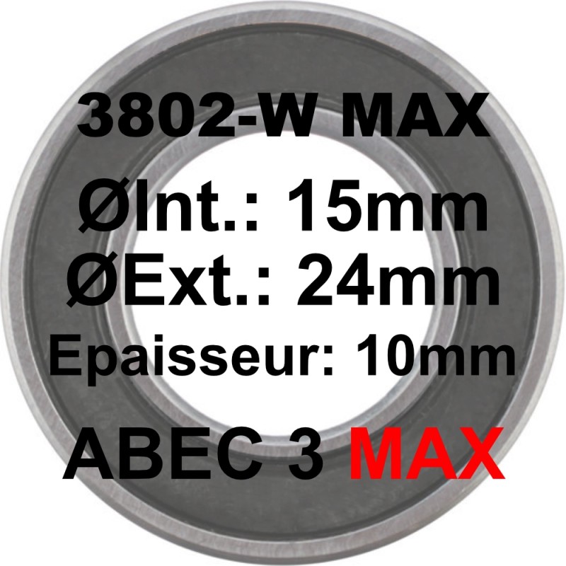 ELVEDES Roulement 6802-W MAX 15x24x10 - Double Row