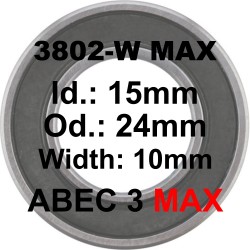 ELVEDES Roulement 6802-W MAX 15x24x10 - Double Row