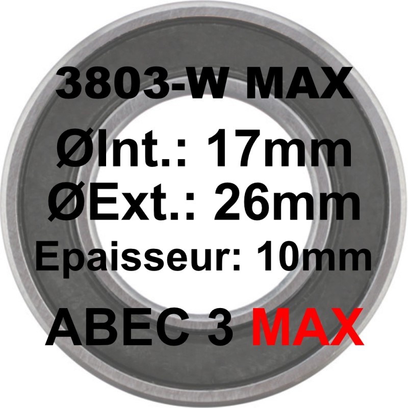 ELVEDES Roulement 6803-W MAX 17x26x10 - Double Row