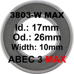 ELVEDES 6803-W MAX 17x26x10 Bearing - Double Row