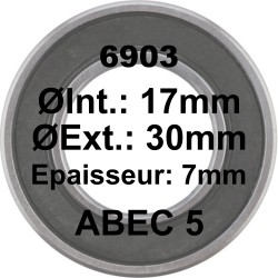 Roulement 6903 LH 17x30x7 (61903) - ABEC 5