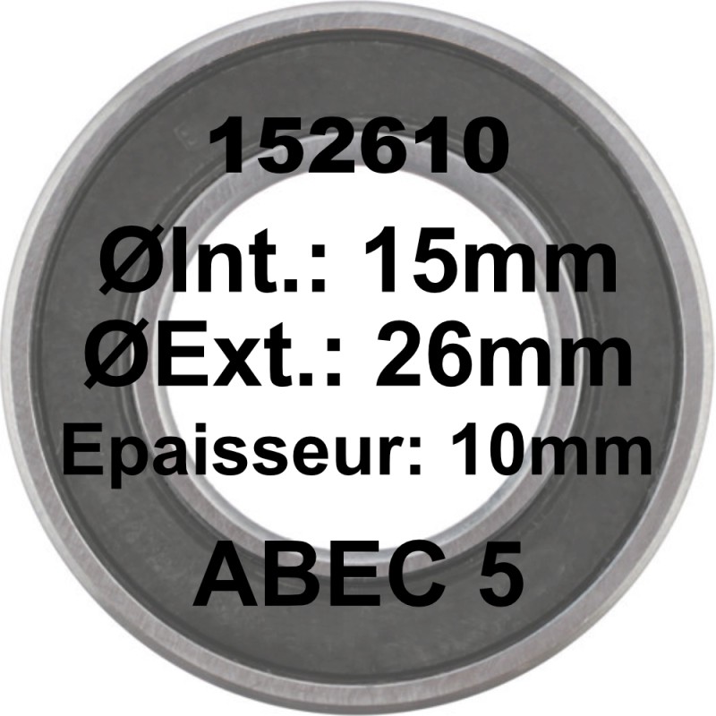 SGM Roulement 152610 LH 15x26x10 - ABEC 5