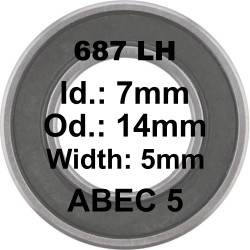 SGM Roulement 687 LH 7x14x5 - ABEC 5