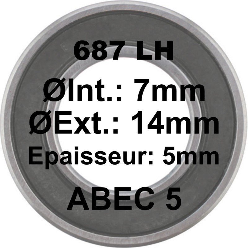 SGM Roulement 687 LH 7x14x5 - ABEC 5