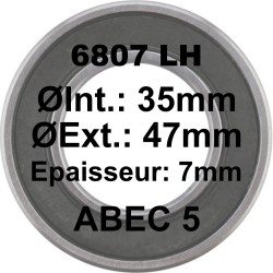 SGM Roulement 6807 LH 35x47x7 - ABEC 5