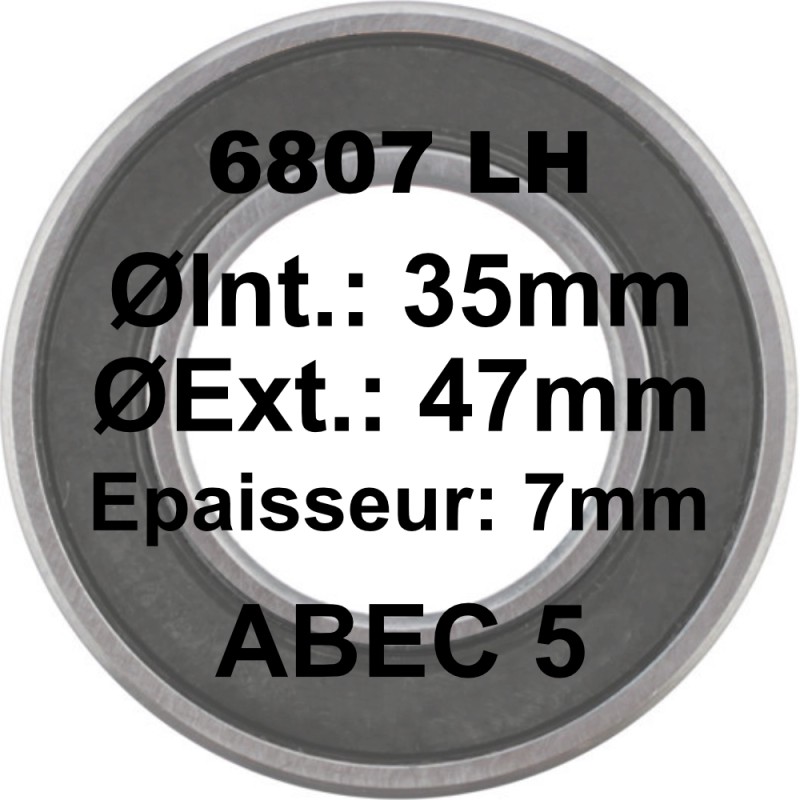 SGM Roulement 6807 LH 35x47x7 - ABEC 5