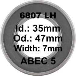 SGM Roulement 6807 LH 35x47x7 - ABEC 5