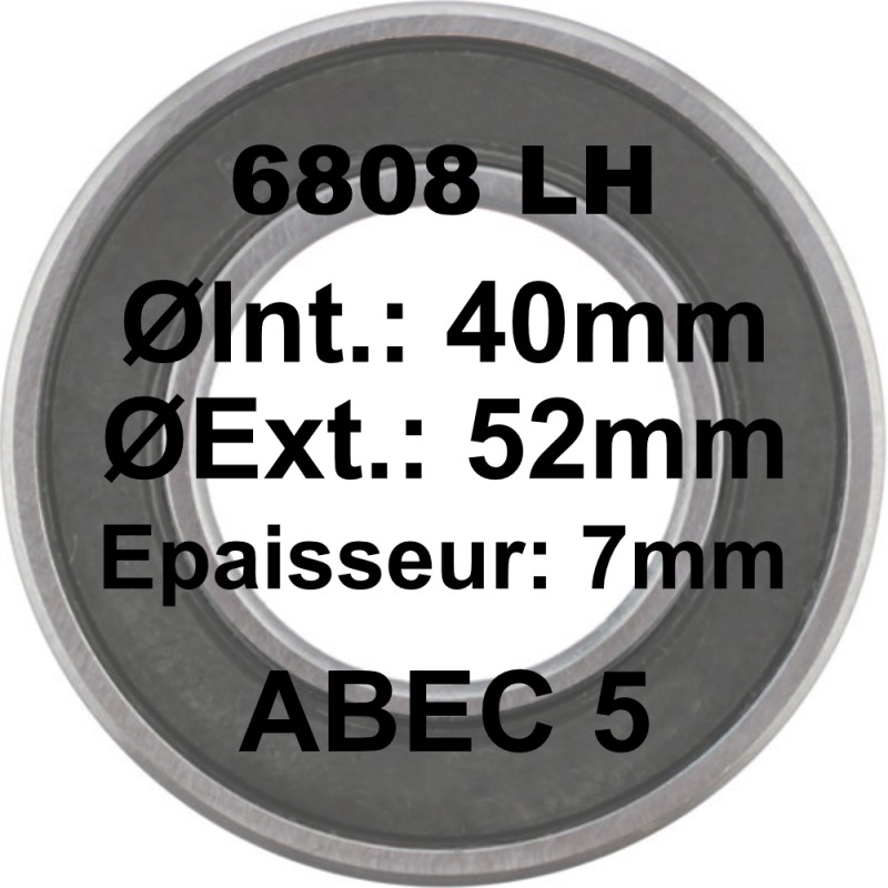 SGM Roulement 6808 LH 40x52x7 - ABEC 5